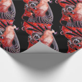 ELEGANT RED PEACOCK MET GEM STONEN CADEAUPAPIER (Hoek)
