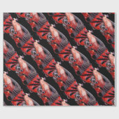 ELEGANT RED PEACOCK MET GEM STONEN CADEAUPAPIER (Vlak)