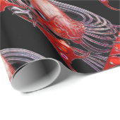 ELEGANT RED PEACOCK MET GEM STONEN CADEAUPAPIER (Rol Hoek)