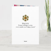 ELEGANT RED PEACOCK MET GEOMETRISCHE ZWIRLS FEESTDAGEN KAART (Achterkant)