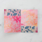 ELEGANT RED PEACOCK MET GEOMETRISCHE ZWIRLS FEESTDAGEN KAART (Binnen)