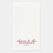Elegant Red Personalized Wedding Guest Towels  Servet (Voorkant)