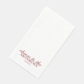 Elegant Red Personalized Wedding Guest Towels  Servet (Hoek)
