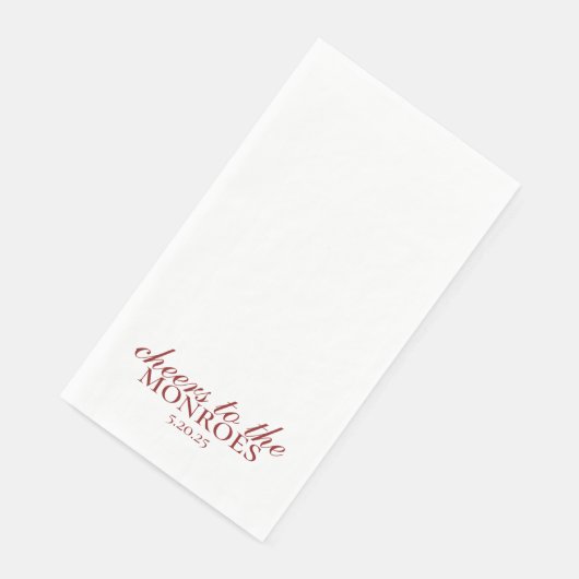 Elegant Red Personalized Wedding Guest Towels  Servet (Hoek)