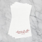 Elegant Red Personalized Wedding Guest Towels  Servet