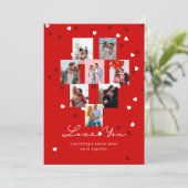 Elegant Red Persoonlijke foto-Valentijnsdag Feestdagenkaart (Staand voorkant)