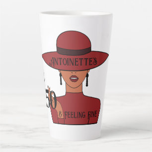 Elegant Red Pet 50th Birthday Latte Mok