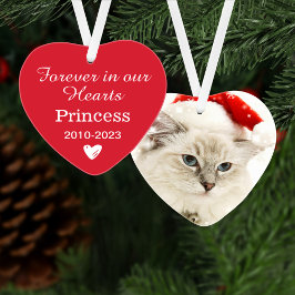 Elegant Red Pet Memorial Foto Keepslag Ornament