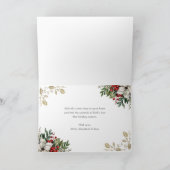 Elegant Red Photo Christmas Blessings Christian Feestdagen Kaart (Binnen)