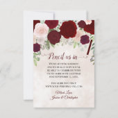 Elegant Red & Pink Boho Waterverf Rozen Weddenscha Save The Date (Achterkant)