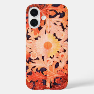 ELEGANT RED PINK DAISY Floral Leaves iPhone 16 Hoesje