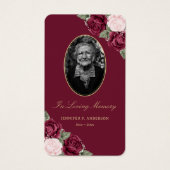 Elegant Red Pink Floral Funeral Prayer Kaart (Voorkant)