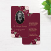 Elegant Red Pink Floral Funeral Prayer Kaart (Bureau)