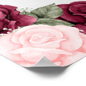 Elegant Red Pink Foto Memorial Welcome Sign. Poster (Hoek)