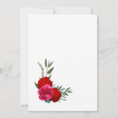 Elegant Red Pink Gold Floral Wedding Kaart (Achterkant)