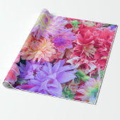 Elegant Red Pink Paars Oranje Flowers Bouquet | Cadeaupapier (Uitgerold)