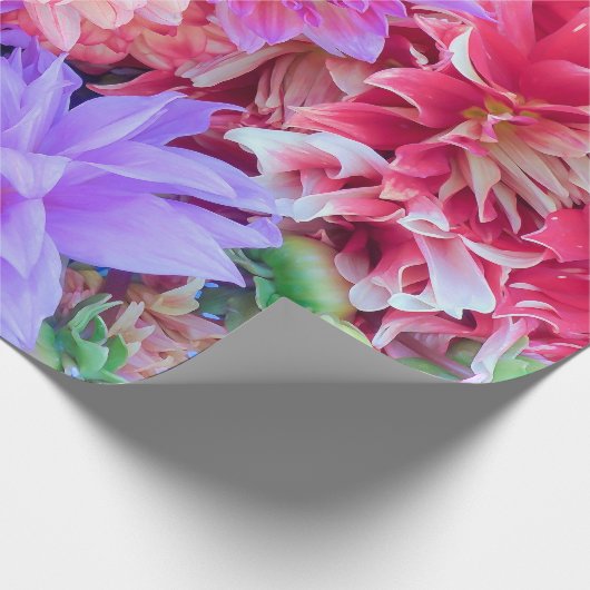 Elegant Red Pink Paars Oranje Flowers Bouquet | Cadeaupapier (Hoek)