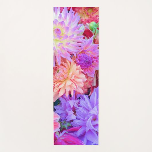 Elegant Red Pink Paars Oranje Flowers Bouquet | Yogamat (Voorkant)