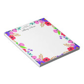 Elegant Red Pink Purple Flowers gepersonaliseerd Notitieblok (Schuin)