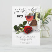 Elegant Red & Pink Valentine Party Kaart (Staand voorkant)