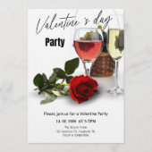 Elegant Red & Pink Valentine Party Kaart (Voorkant)