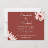 Elegant Red Pink Waterverf Floral Wedding Bedankkaart (Achterkant)