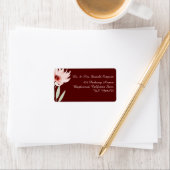 Elegant Red Pink Waterverf Floral Wedding Etiket (Insitu)