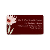 Elegant Red Pink Waterverf Floral Wedding Etiket (Voorkant)