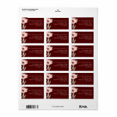 Elegant Red Pink Waterverf Floral Wedding Etiket (Full Sheet)