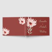Elegant Red Pink Waterverf Floral Wedding Gastenboek (Volledig)