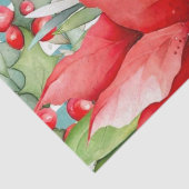 Elegant Red Poinsettia en Berries Tissuepapier (Detail)