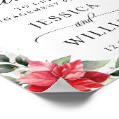 Elegant Red Poinsettia ENGAGTY Welkom Poster (Hoek)