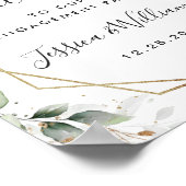 Elegant Red Poinsettia ENGAGTY Welkom Poster (Hoek)