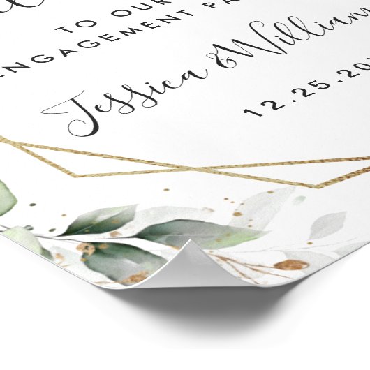 Elegant Red Poinsettia ENGAGTY Welkom Poster (Hoek)