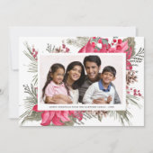 Elegant Red Poinsettia Feestdagenkaart (Voorkant)