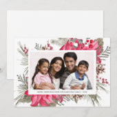 Elegant Red Poinsettia Feestdagenkaart (Voorkant / Achterkant)