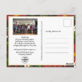 Elegant Red Poinsettia Floral Green Photo Business Briefkaart (Achterkant)