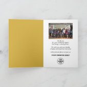 Elegant Red Poinsettia Floral Green Photo Business Feestdagen Kaart (Binnen)