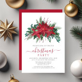 Elegant Red Poinsettia Floral-kerstfeest Kaart