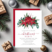 Elegant Red Poinsettia Floral-kerstfeest Kaart