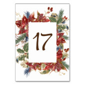 Elegant Red Poinsettia Floral-Kerstwinter Kaart (Achterkant)