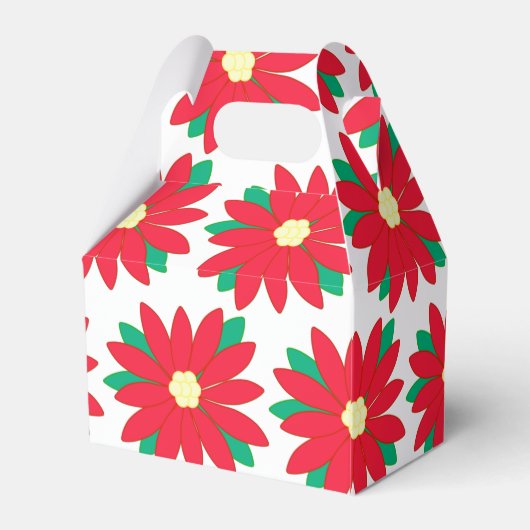 Elegant Red Poinsettia Floral Pattern Bedankdoosjes (Achterkant)