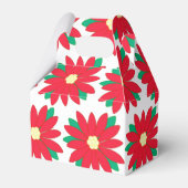 Elegant Red Poinsettia Floral Pattern Bedankdoosjes (Voorkant Zijde)
