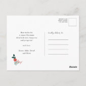 Elegant Red Poinsettia Floral Pine Tree Kerstmis Briefkaart (Achterkant)