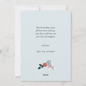 Elegant Red Poinsettia Floral Pine Tree Kerstmis Feestdagenkaart (Achterkant)