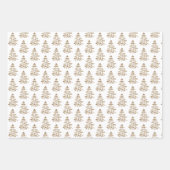 Elegant Red Poinsettia Flower Gold kerstbomen Inpakpapier Vel (Voorkant 3)