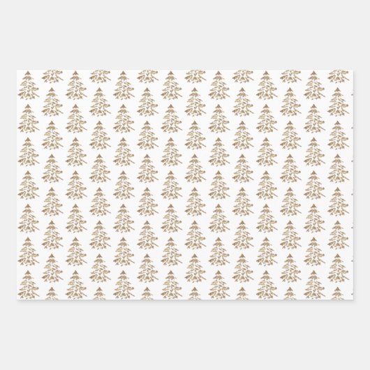 Elegant Red Poinsettia Flower Gold kerstbomen Inpakpapier Vel (Voorkant 3)