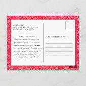 Elegant Red Poinsettia Holiday Dinner Invitation Briefkaart (Achterkant)