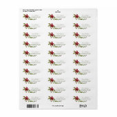 Elegant Red Poinsettia kerstfeestdag Etiket (Full Sheet)