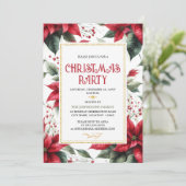 Elegant Red Poinsettia kerstfeestdag Kaart (Staand voorkant)